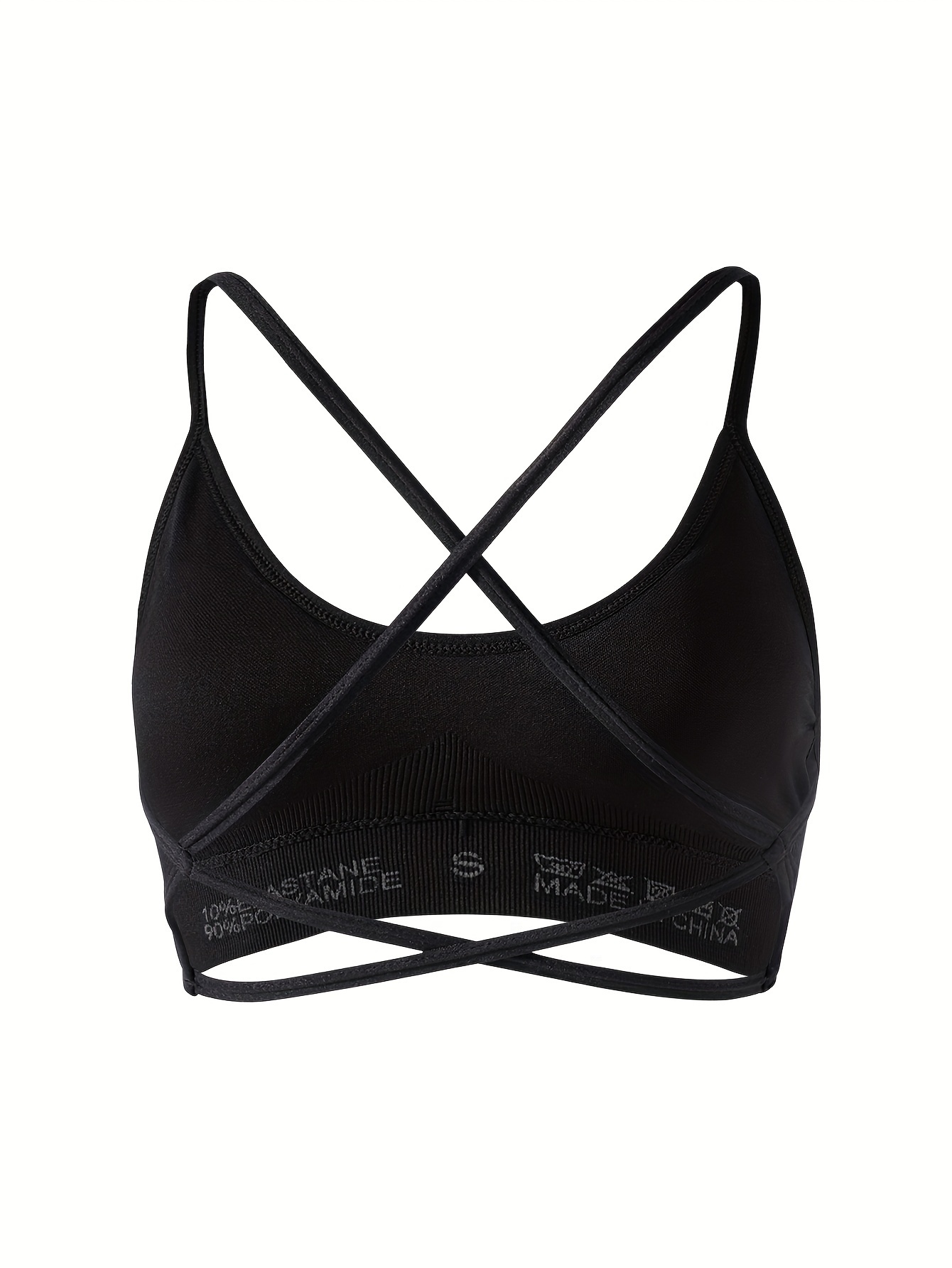 Simple Solid Seamless Sports Bra Comfy Breathable Cross - Temu