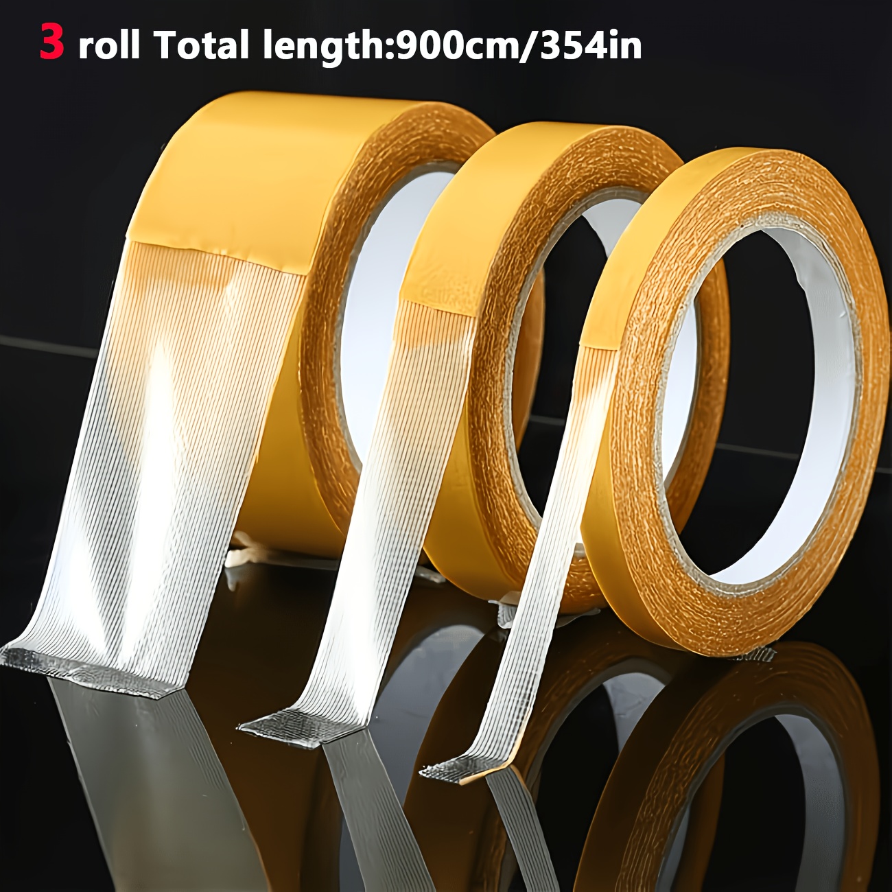 Image of 3 Rolls Of Strong Adhesive Double-sided Tape For Fabric, No-iron Clothing , Leg- And Shortening Patches For Pants