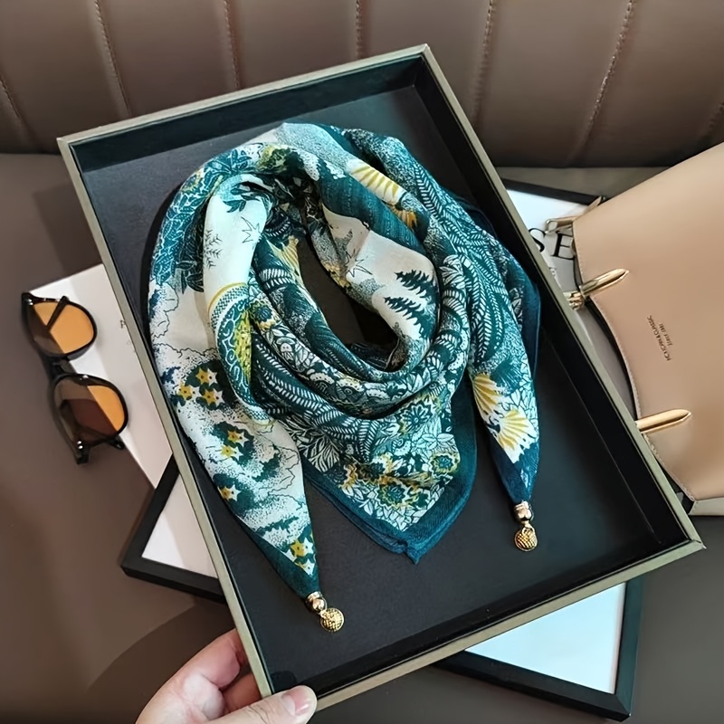Women's Scarf With A Bohemian - Multifunctional Breathable Neck Warmer With Elegant Prints