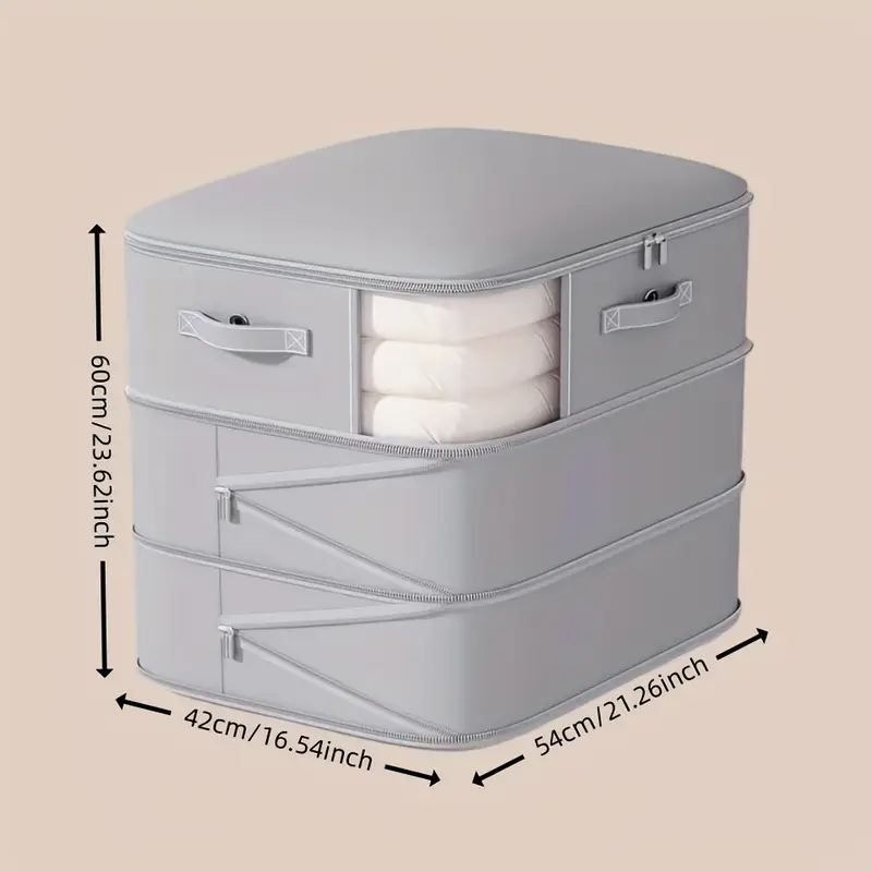extra large capacity space saving compression storage bags with zipper closure heavy duty nylon organizer for clothes bedding travel stackable compression bags for home moving storage units     pink beige more ideal for closet under bed organization   space saver sturdy handle feature moving supplies   reinforced   home organizers Product details 3