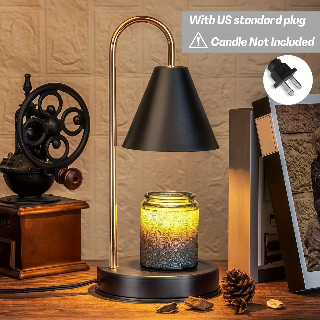 

1pc Indoor Candle Warmer Lamp With Matte Black Metal Arm - No Flame Smoke-free Lamp-heat, Home Decor, Wax Melter For All Candle Jars (including 2 Light Bulbs, Not Including Candles)