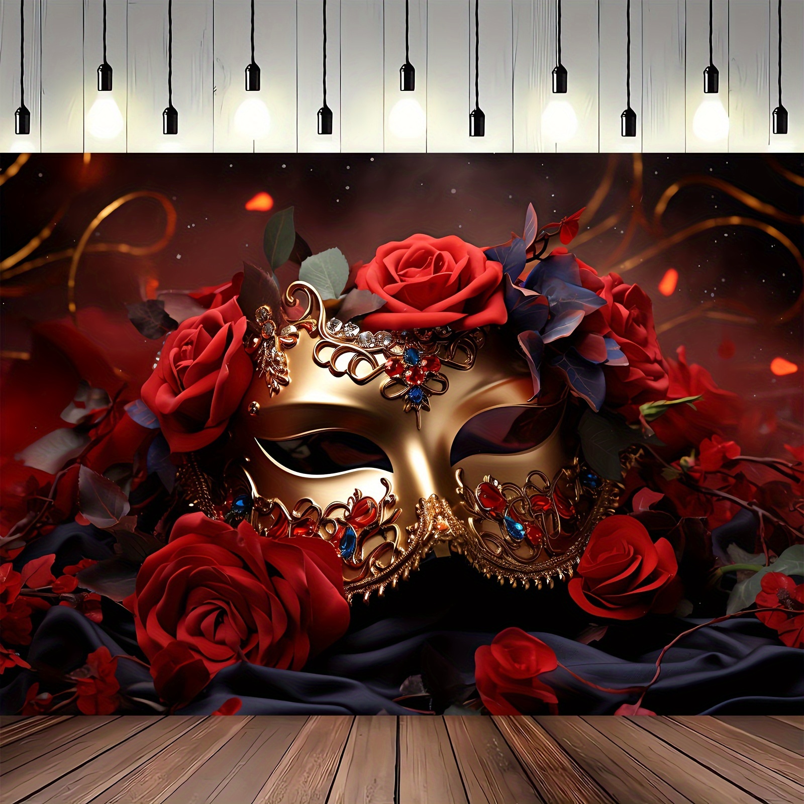 Christmas Masquerade Mask Golden Mental Half Face Decorative Props For  Carnival Party Cosplay Costume