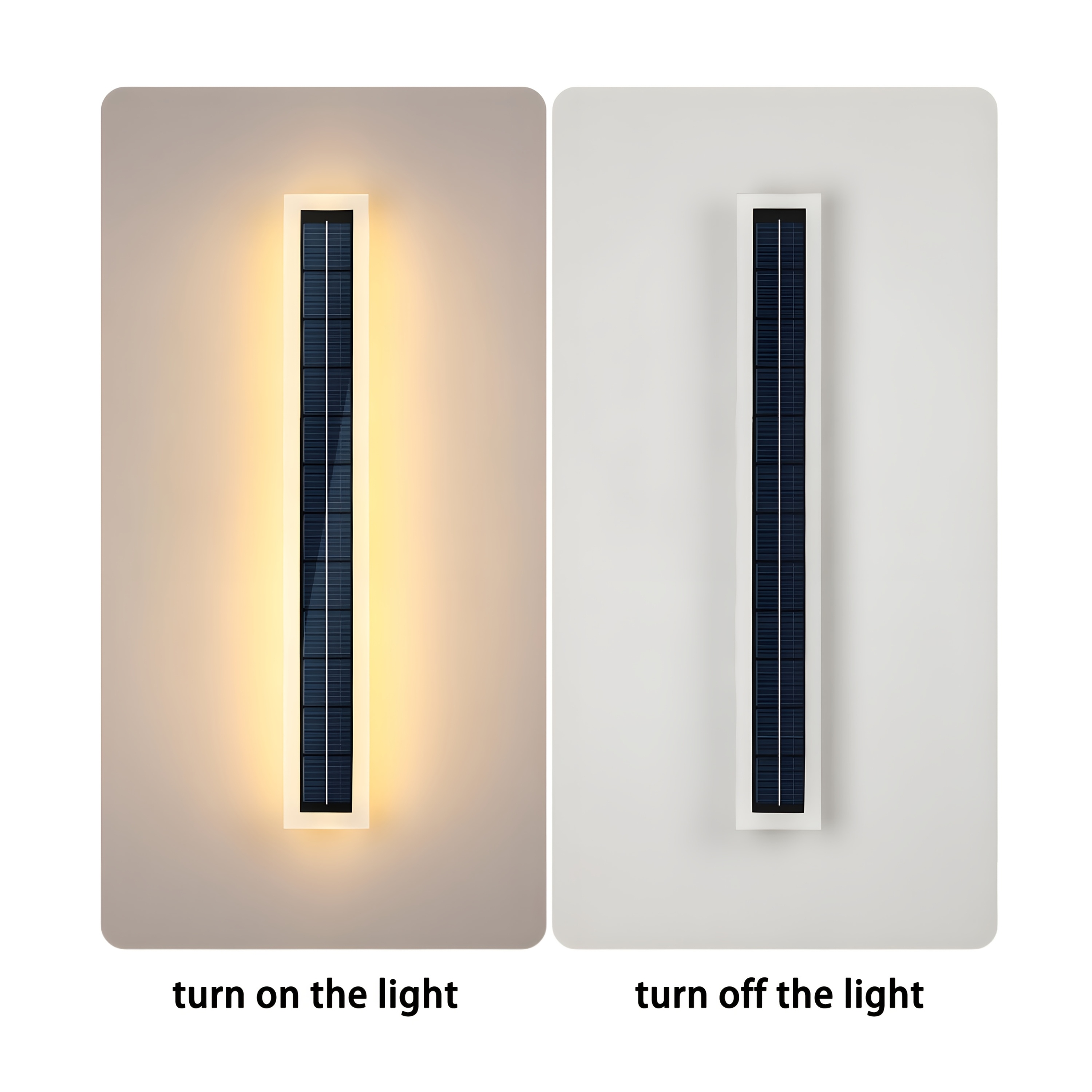 Solar-Powered Outdoor Wall Lamp, Battery-Operated, 10W Lighting Fixture with an Acrylic Cover, Modern Design, 60Cm Long, Suitable for Porches, Patios, And Front Entrances
