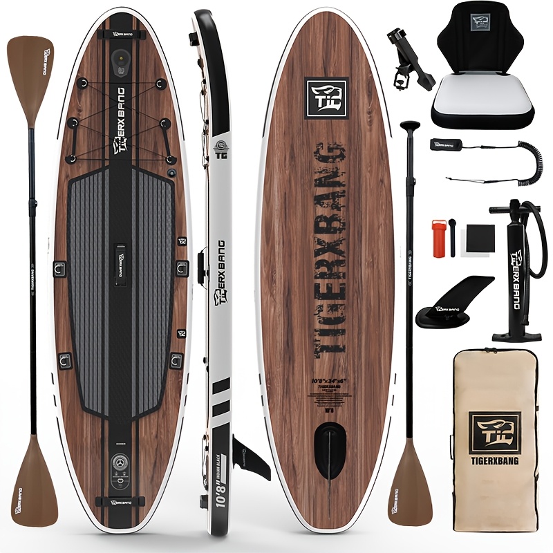 Image of Tigerxbang Grain Inflatable Sup Board With Fishing Rod Holder