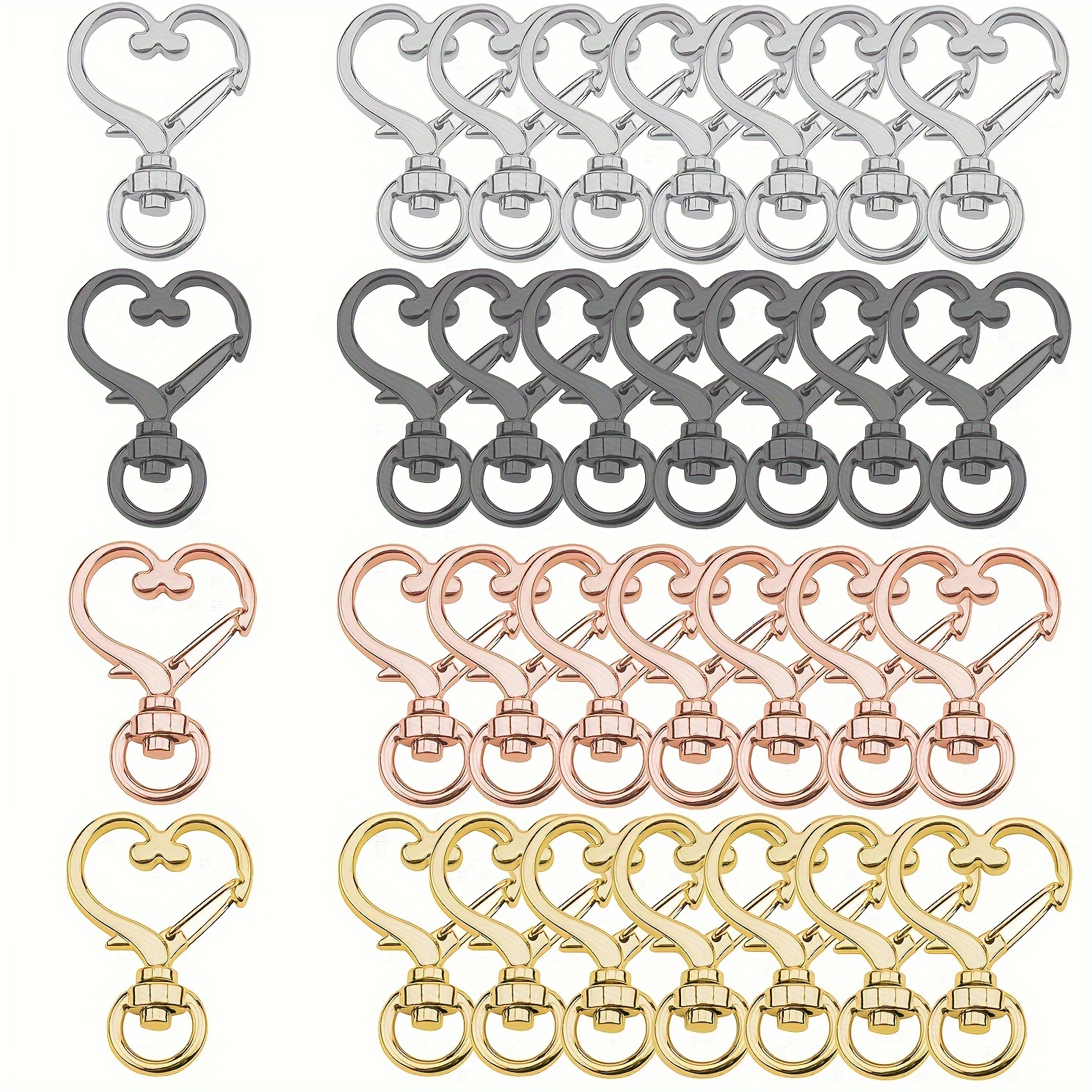 

20 Detachable Hooks Heart-shaped Keychain Climbing Key Ring Rotating Lobster Heart-shaped Wallet Wallet Rotating Hook Heart-shaped Keychain Hook Hanging Keychain Keychain