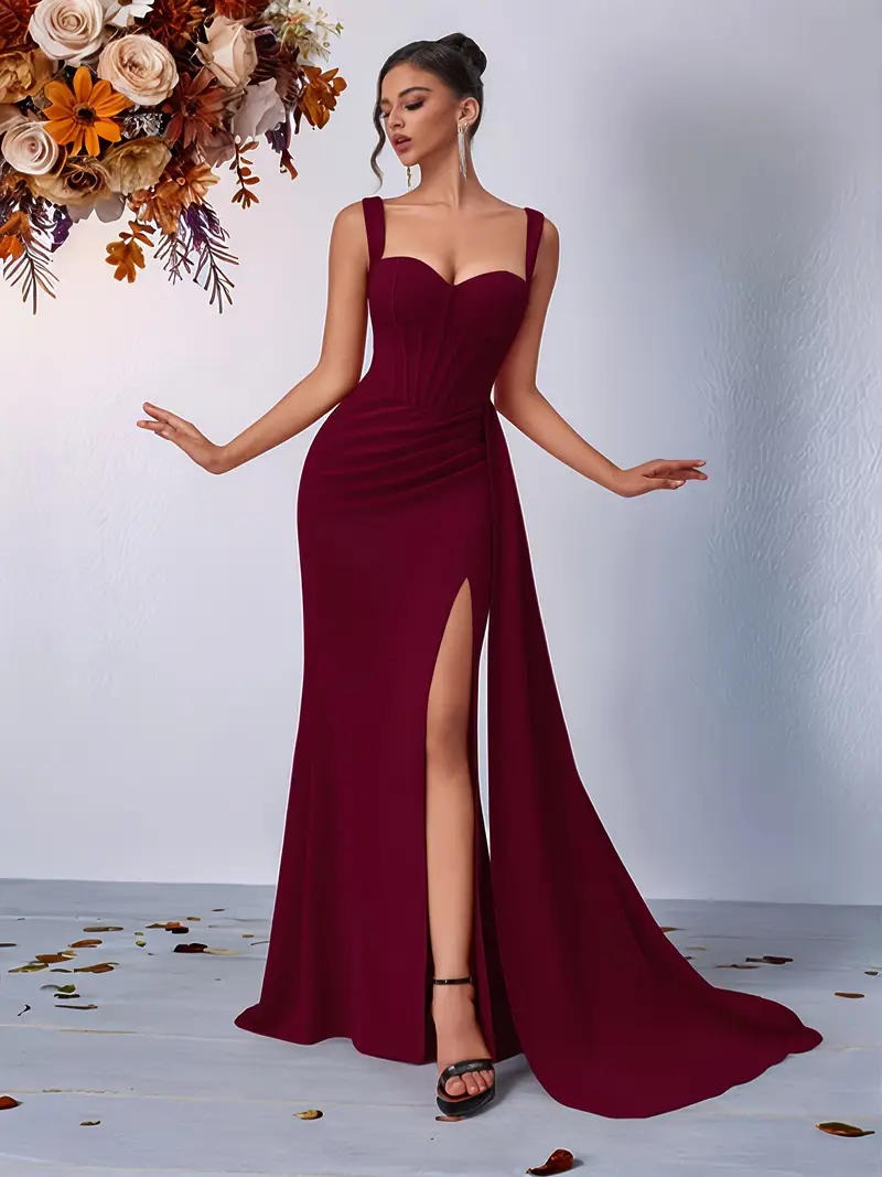 wedding dress burgundy sash Wedding dress red accent