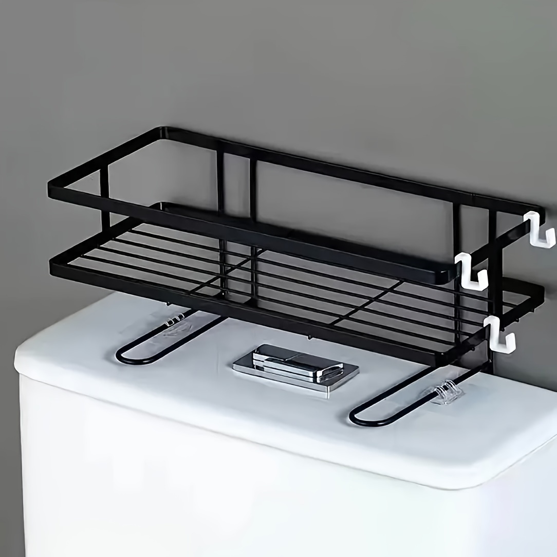TEMU 1pc Bathroom Over The Toilet Storage Shelf, Bathroom Storage Organizer With Toilet Paper Holder, Space Saver