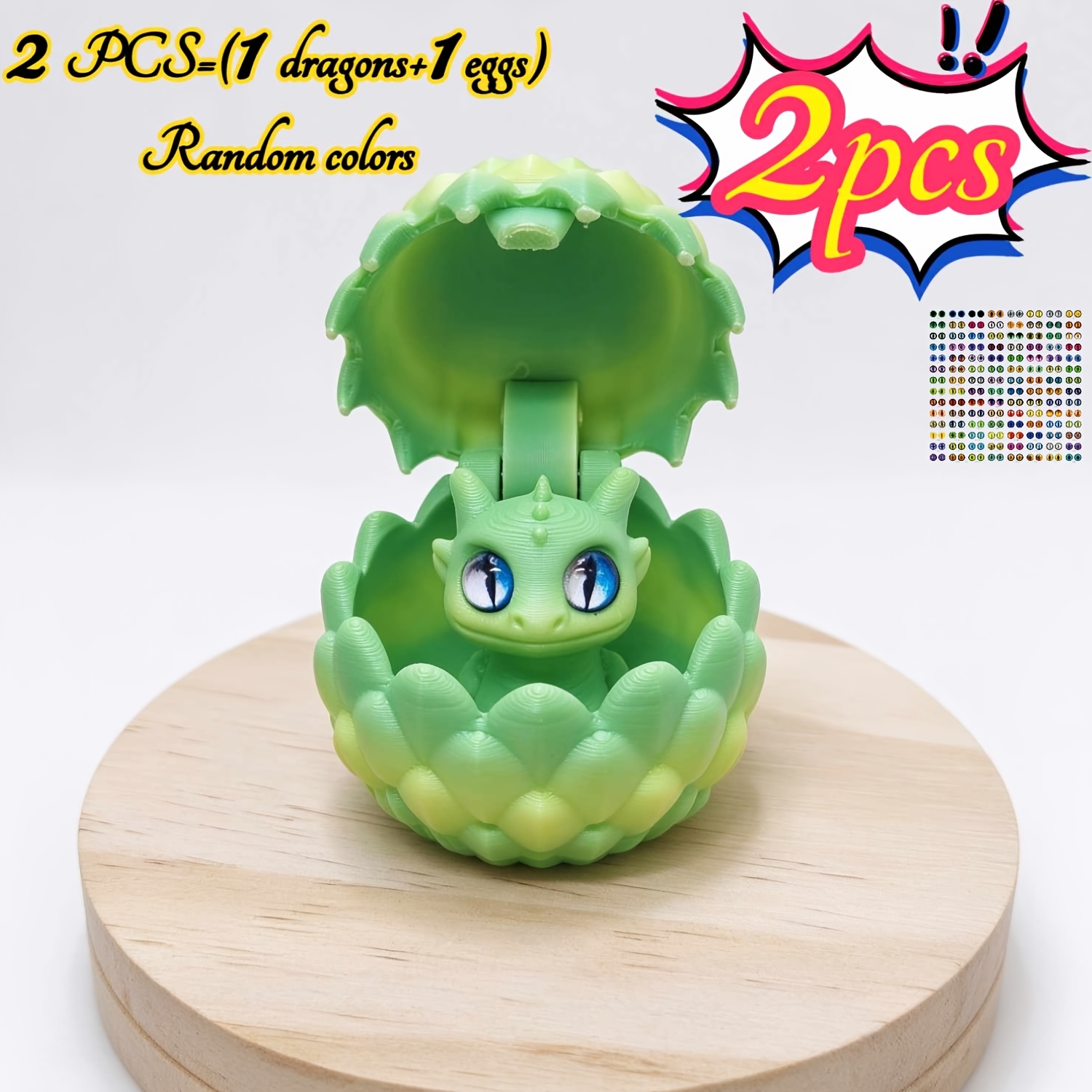 Image of Dinosaur And Egg Set, Random 1 Dragon And 1 Egg, Random Eyes And Color Distribution, Party Enthusiasts, 3d Printed Model Collectors, With Opening Design
