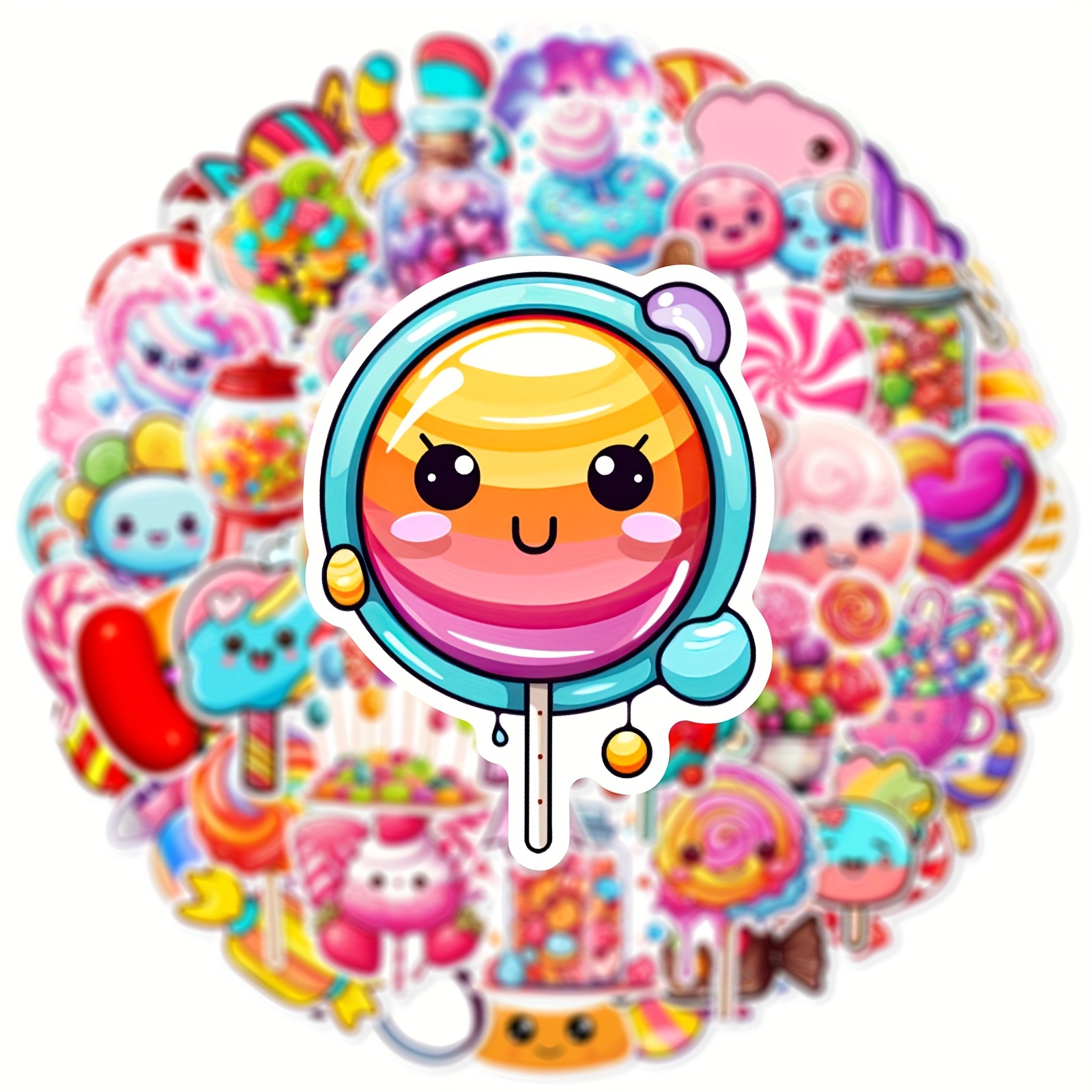 50pcs Candy Dessert Graffiti Stickers Decorative Stickers For Computers, Mobile Phones, Books, Skateboards