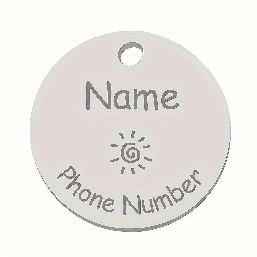 TEMU Gepersonaliseerde Hondenbroche - Gegraveerde Roestvrijstalen Huisdier Tag met Ster, Zon, Bloem en Bliksem Hart Ontwerpen - Meerdere Kleuren en