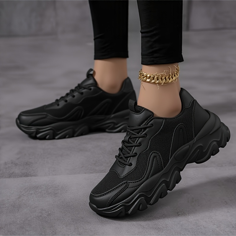 Women's Height Increase Platform Sneakers - Soft-Soled Lightweight Breathable & Sole Low-Top Lace-Up Walking Shoes Suitable for - Casual Wear, Office, Everyday Use - Cushioned for Height Boosting Footwear, Women Shoes
