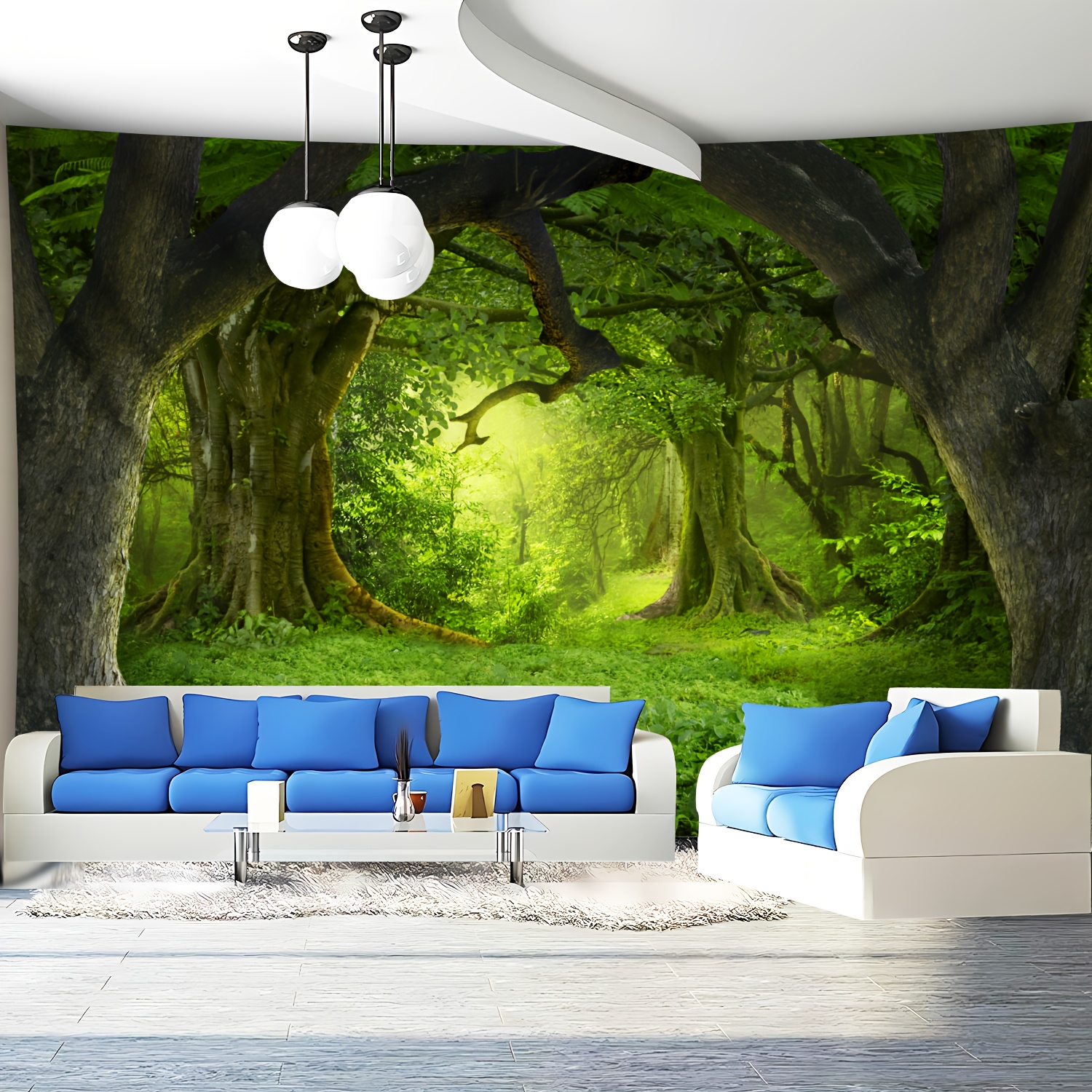 2d Flat - [2d Flat Printing] 1pc - Ultra Large Size - Landscape - Hd Digital Printing Huge Tapestry - Polyester - Home Decoration - With Free Hanging Clips
