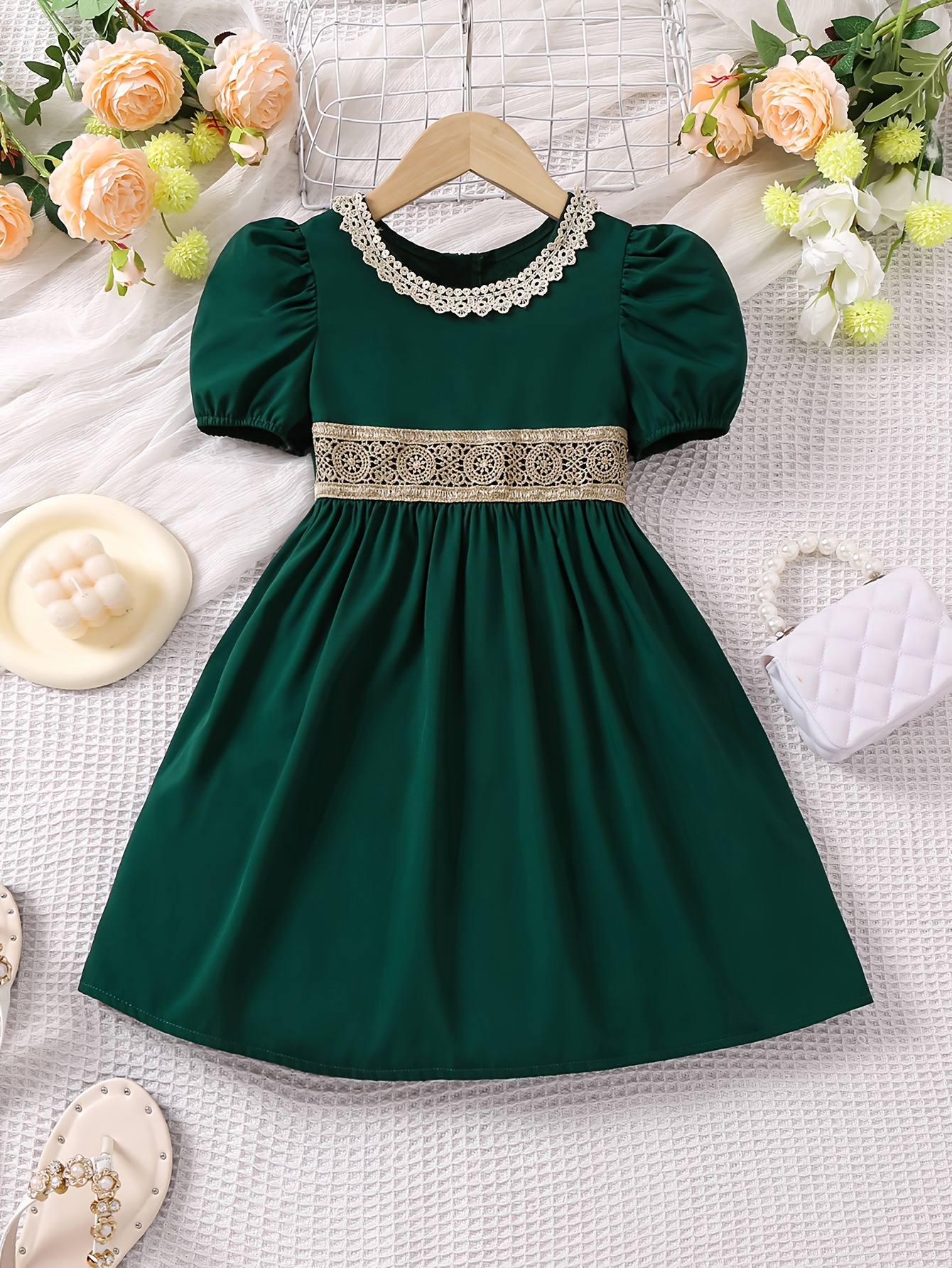 slim fit dress slacks Amalfi Green Long Sleeve Lace Up Mini Dress - US 0 main image 0