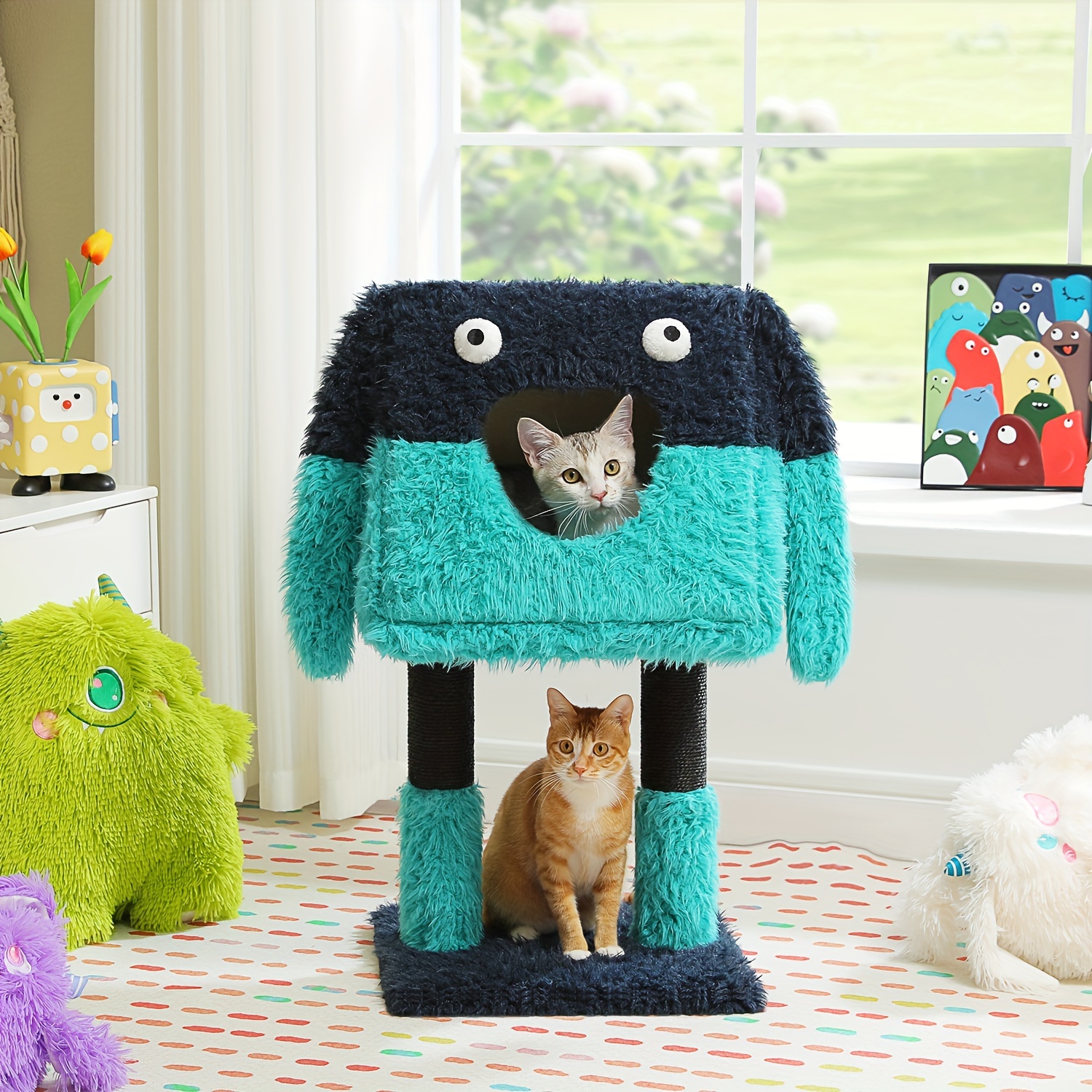 

Road Modern Cat Scratching Post For Small And Medium Cats Blue, Size M/l