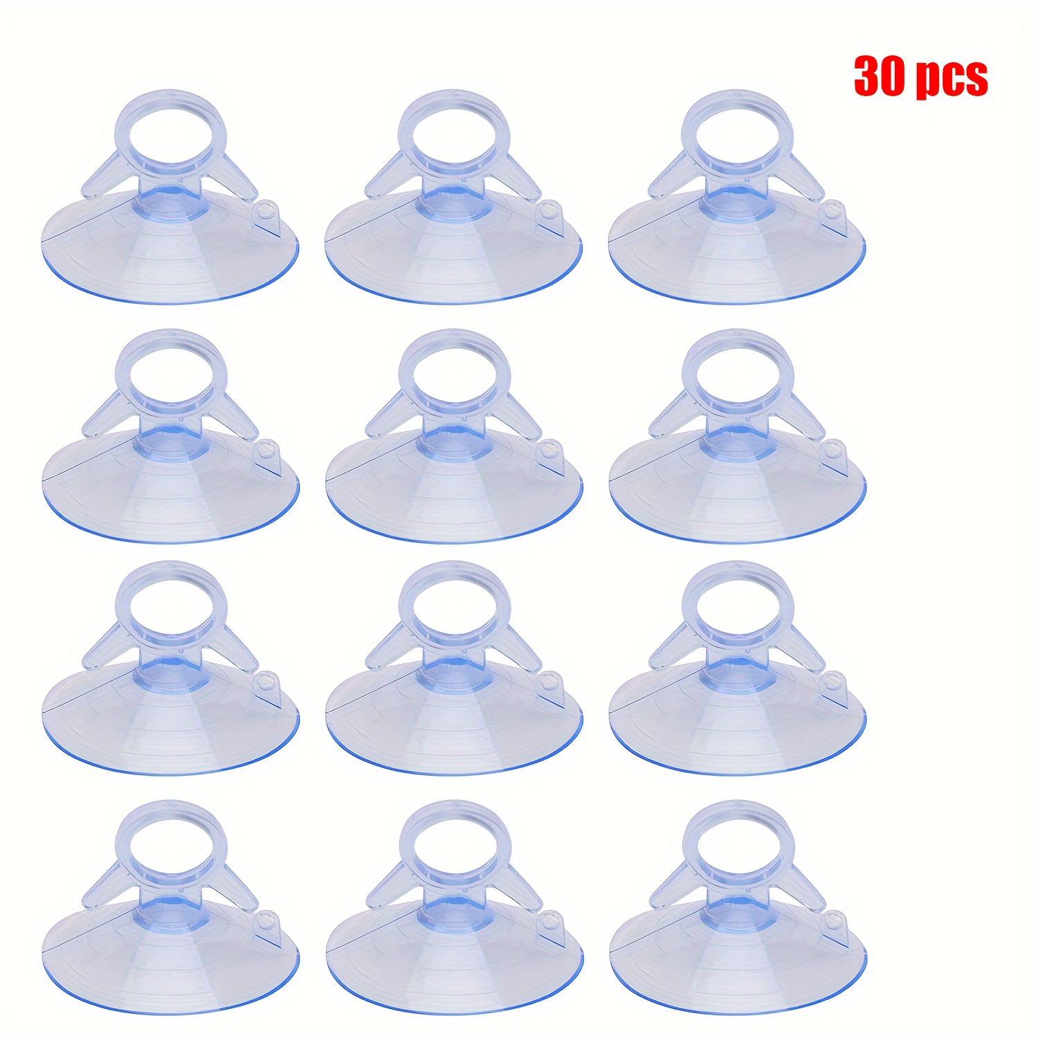 12/30pcs Of 45mm Car Windshield Sunshade Suction Cups (with Rings), Suitable For Glass Windows, Windshields, Tiles, Kitchens, Bathrooms, Mirrors, Shower Walls, Car Windows, And Office Hooks
