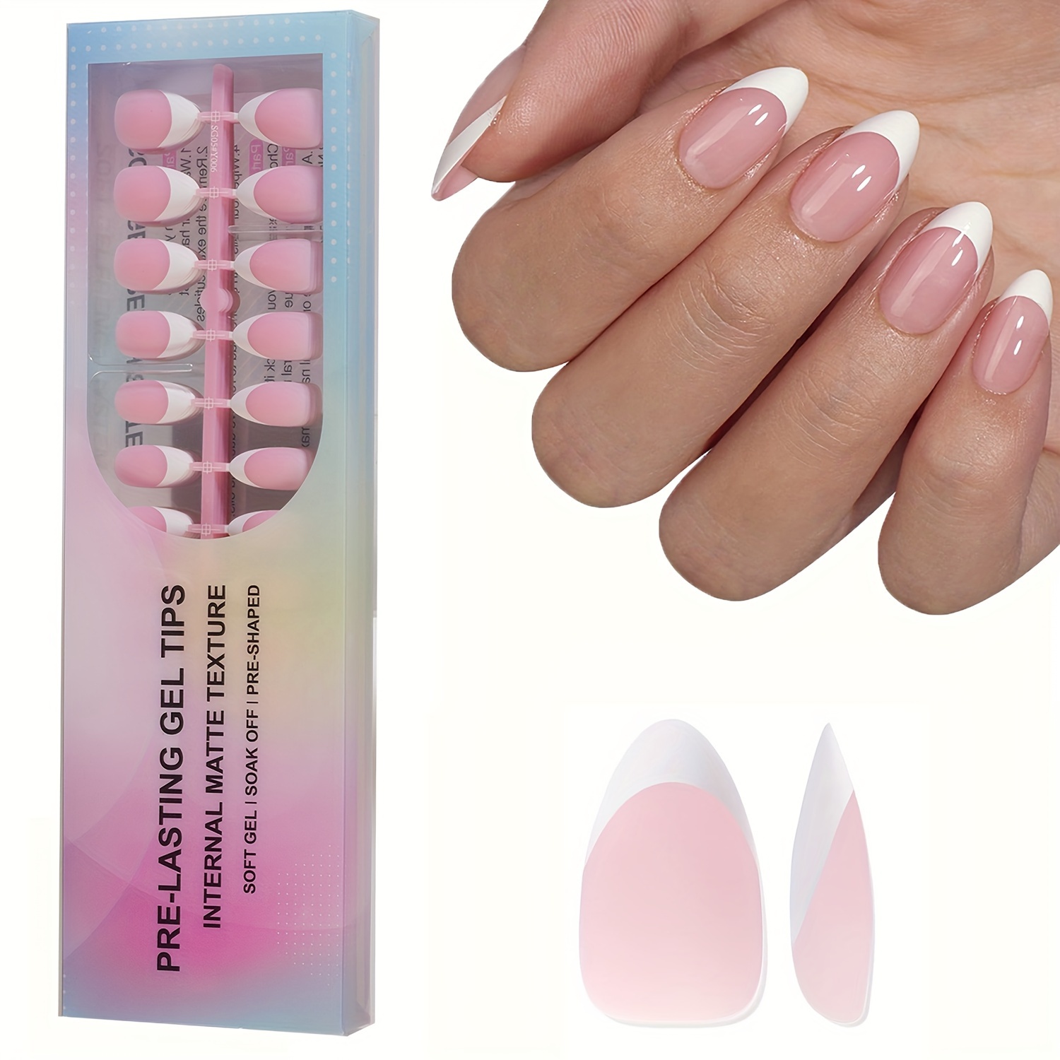 

150pcs Short French Gel Fake Nails, Matte French Fake Nails, Soft Gel Fake Nails, Long- And Fake Nails Come In 15 Sizes, Suitable For Diy Nail Art, Suitable For Women And Nail Salon Use