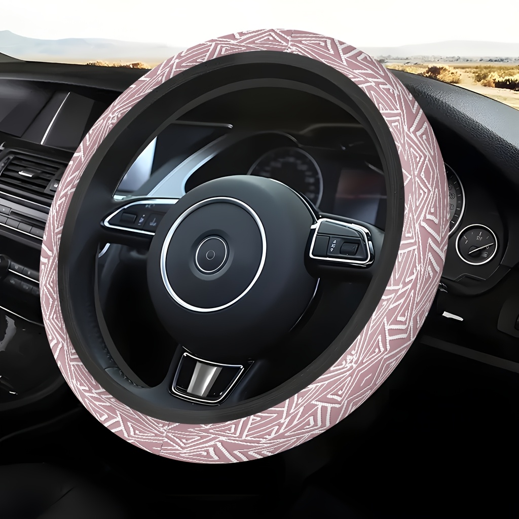1pc triangular knot art theme car steering wheel cover soft and comfortable feel non slip and   no   design car interior decoration accessory suitable for most cars sedans suvs trucks and most models
