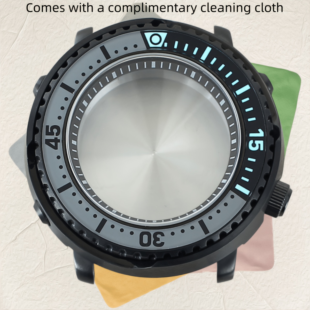 TEMU Large Size Tuna Canned Men's Watch Case 47mm C3 Luminous Bezel 28.5mm Watch Dial For Movt Mod 10atm
