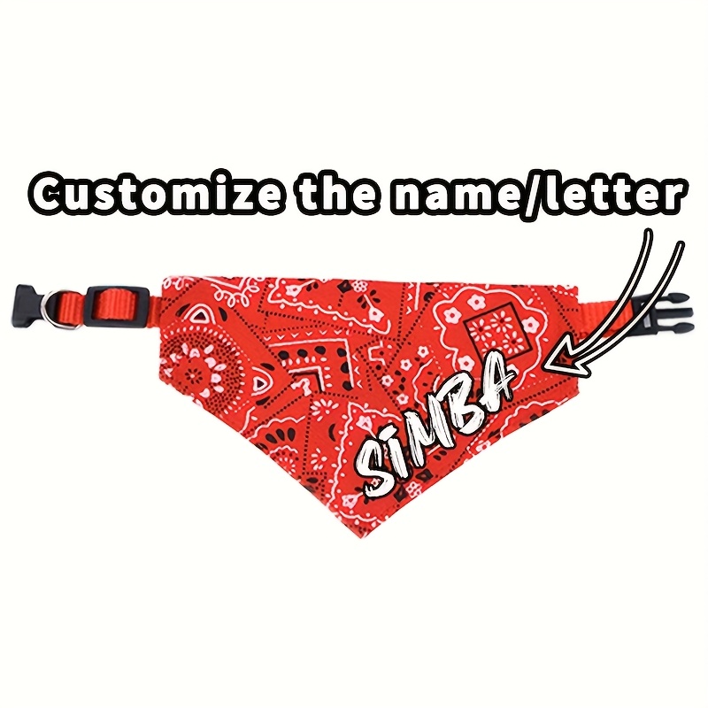 TEMU Sciarpa per Cani Personalizzabile e Regolabile - Asciugamano per e Collare con Chiusura a , Collare per Cani di Taglia Media, Bandana a - per