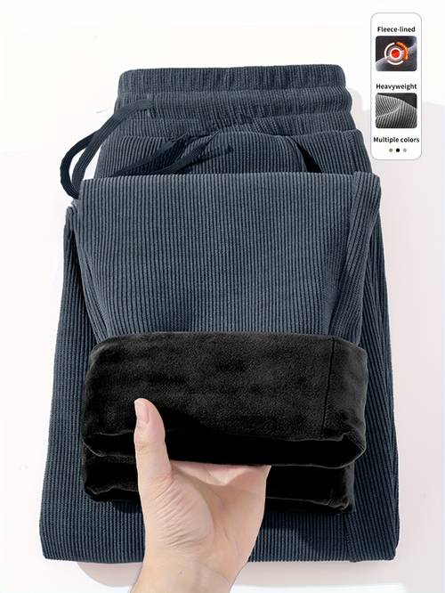 versatile autumn winter new mens straight casual trousers corduroy straight pants