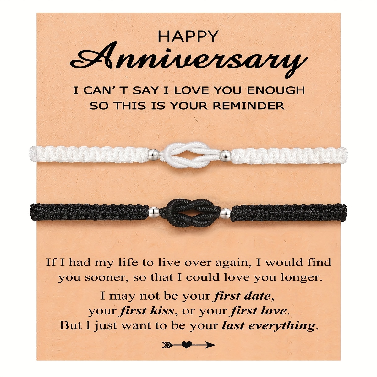 Couples Adjustable Bracelets with Infinity Knot Symbol