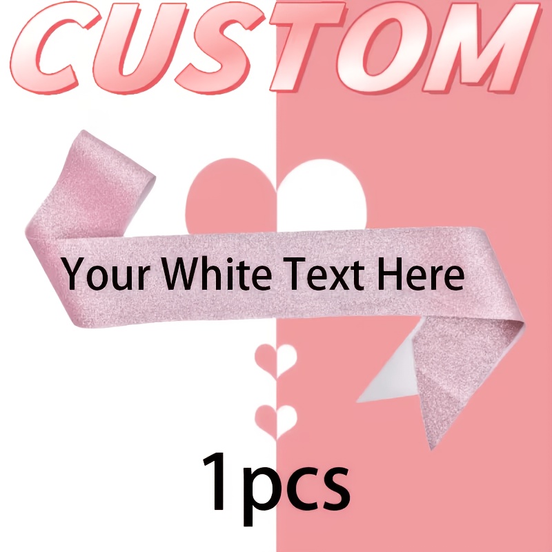 TEMU 1pc Customizable Personalized Elegant Sequined Sash, Text/name - Personalized Birthday Sash, Custom Mom-to-be Sash, Customizable Sweet Sash,