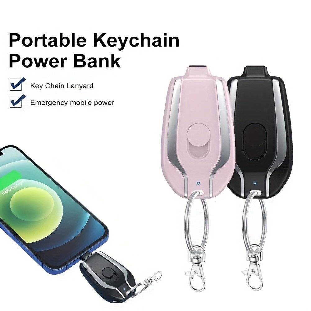 

Mini Keychain Emergency Charging Treasure; Small Portable Portable Power Supply For Iphone