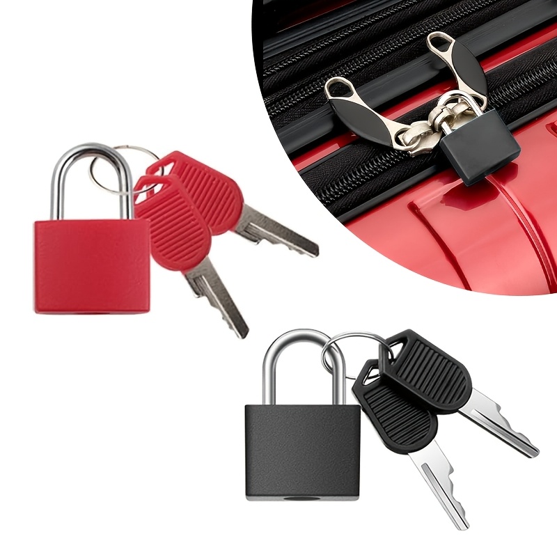 TEMU 2er-Set Koffer mit Schlüsseln, kleines Vorhängeschloss, Gepäck Vorhängeschloss, Mini-Vorhängeschloss mit Schlüssel für Reisetaschen, kleine Box