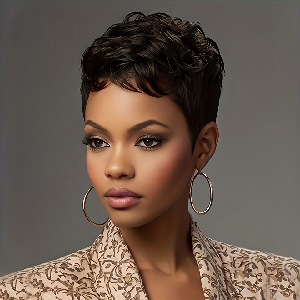 TEMU Brazilian Human Hair Wig - Glueless Full Machine Made Cap, Natural Black, Medium 180% Density Straight