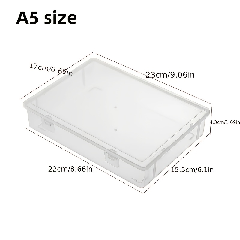 Transparent A5 Plastic Storage Box With - Durable Desktop Organizer, Suitable For Office And School Supplies, File Storage | Transparent Storage Box | Durable Plastic, Storage Box