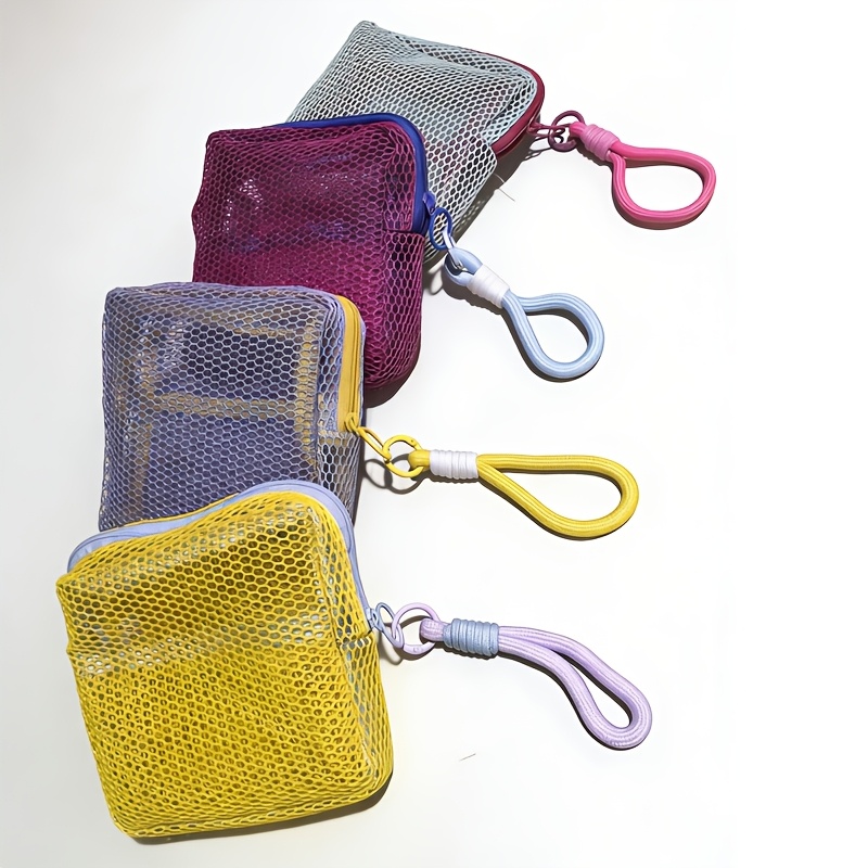 TEMU 4 Travel Storage Bags, Multifunctional Mesh Organizers For Outdoor Trips, Lightweight And Portable, In 4 Colors For Categorizing And Labeling