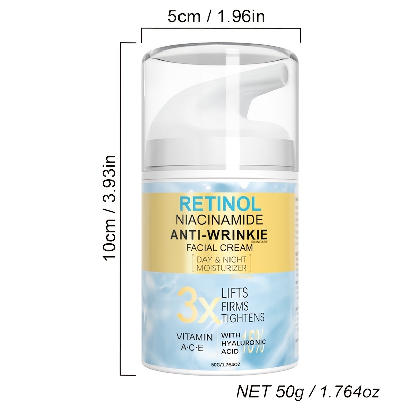 Image of Niacinamide Retinol Facial Cream With Hyaluronic Acid, , Moisturizer And , Nourishes Face Tightening Moisturizer Cream, Face Lifting Cream, Skincare, Day And Night Use, For Age Skin, Skin