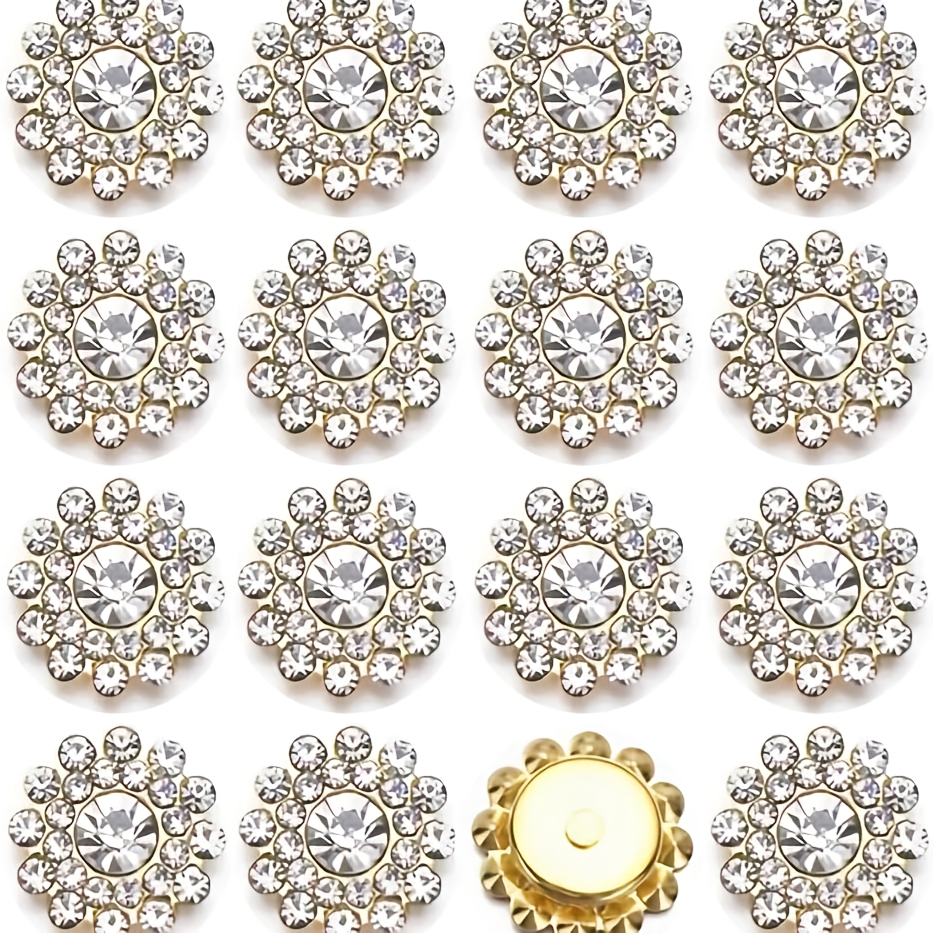TEMU Diamantes de de vidrio de de 14 mm, disponibles en varios colores, base dorada, 40 unidades, diamantes de brillantes cosidos a , adiciones de