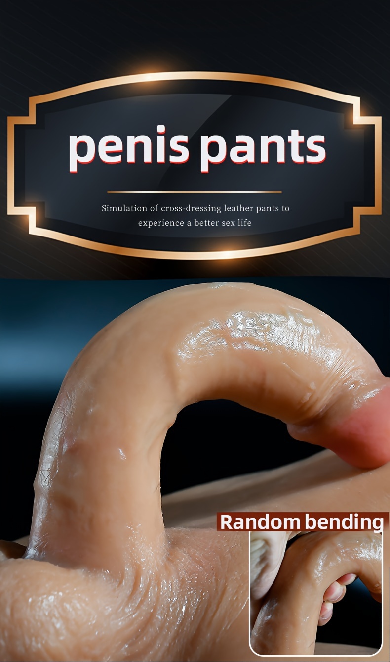 1pc Men's And Women's Piercing Pants, Silicone Integrated Piercing Pants, Hollow Solid Simulation Dildo, Fake Penis Panties, Men's And Women's Joint Pulling Pants, Chunky Simulation Dildo