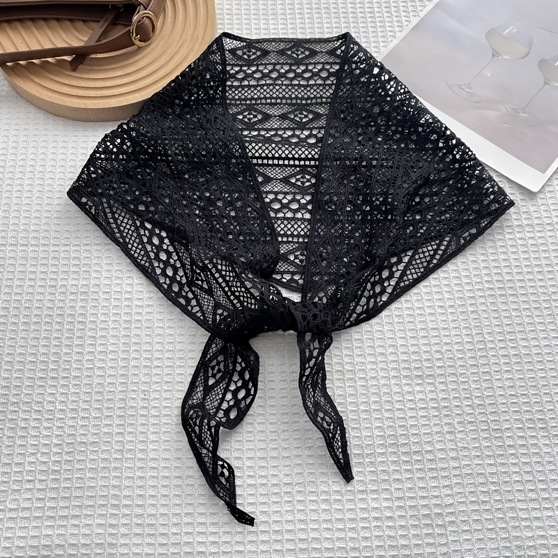 TEMU Vintage Lace Scarf, Heavy Embroidery Textured Long Scarf, Gentle Style All-match Shawl With Exquisite Atmosphere Additions, Daily Styling For