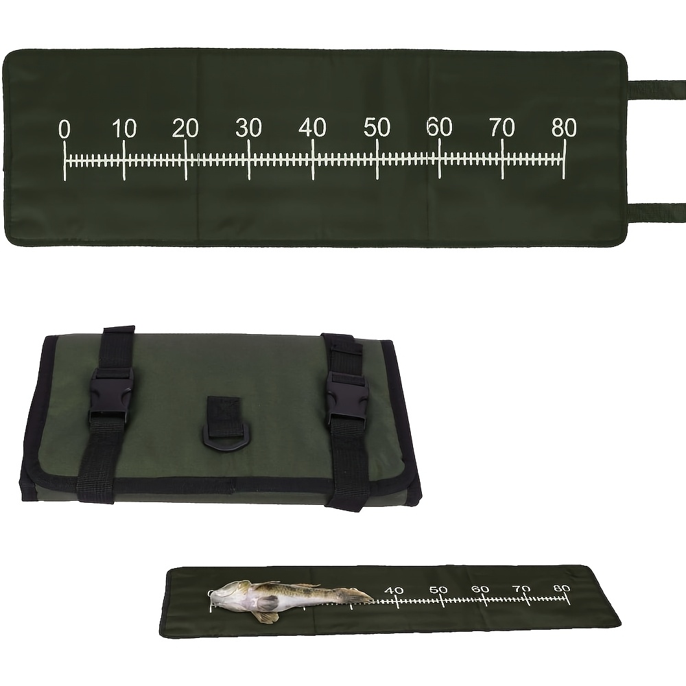 Image of A Carp Fishing Mat Featuring An Integrated Measuring Tape, This Portable Accessory Is Ideal For Beginners And Can Be Used For Spinning To Catch Predatory Fish, Without Battery