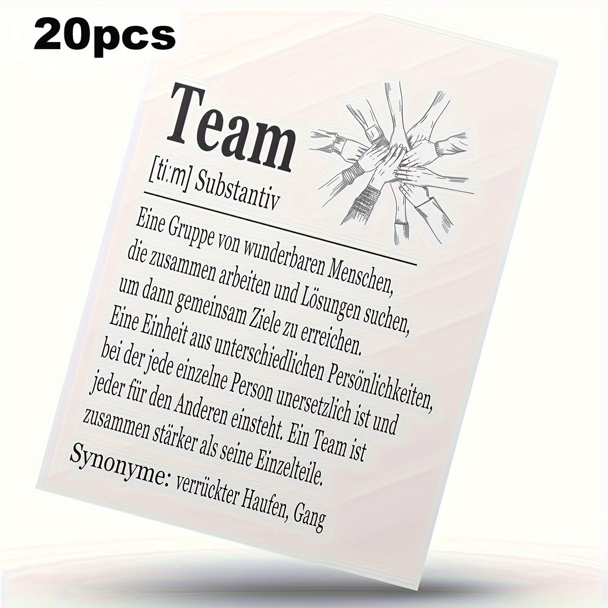 

20-pack Deutsche Team Cards, 6x4 Inch German Appreciation, , Farewell Work Change Cards For Office, - Paper Material, No Envelopes Included