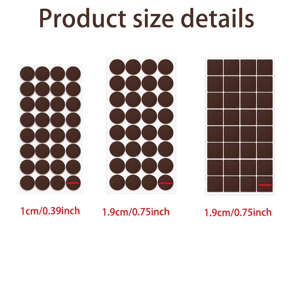 Image of 480pcs Premium Felt Furniture Pads Set - Non-slip Heavy Duty Protection Chair Pads For Hardwood And Laminate Floors, Self-adhesive Chair Leg Floor Protectors For Tables, Chairs And Appliances(brown)