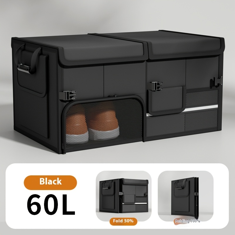 Coffre De Rangement Exterieur Organiseur Coffre Voiture XXL Pliable ATHLON - Antidérapant, Avec Couvercle - Idéal Camping Et Quotidien Organizer Borse