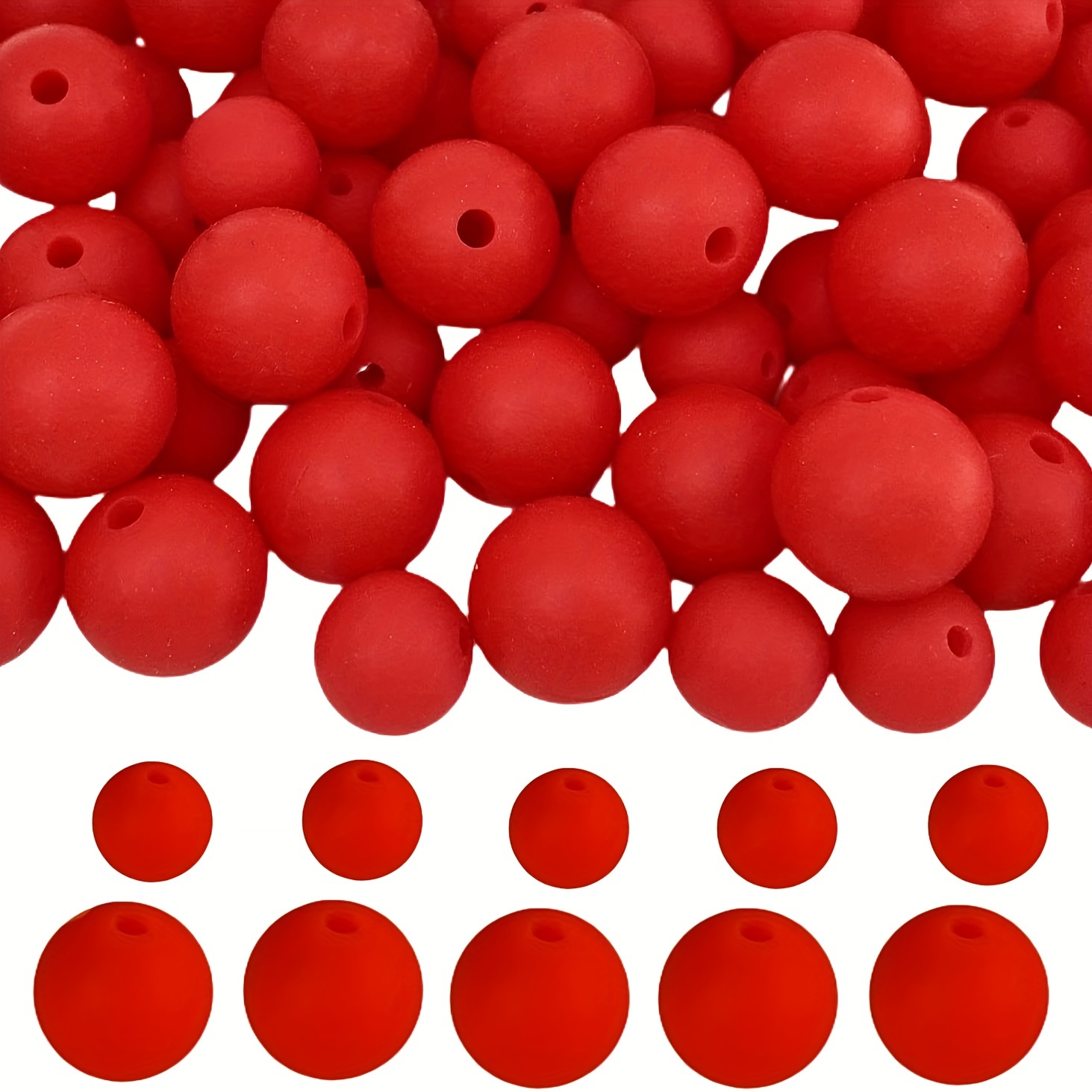 

100pcs Silicone Beads For Crafting - Round Loose Rubber Beads For Keychains, Necklaces, Bracelets, Lanyards, Diy Jewelry Making - Bulk Craft Bead Assortment