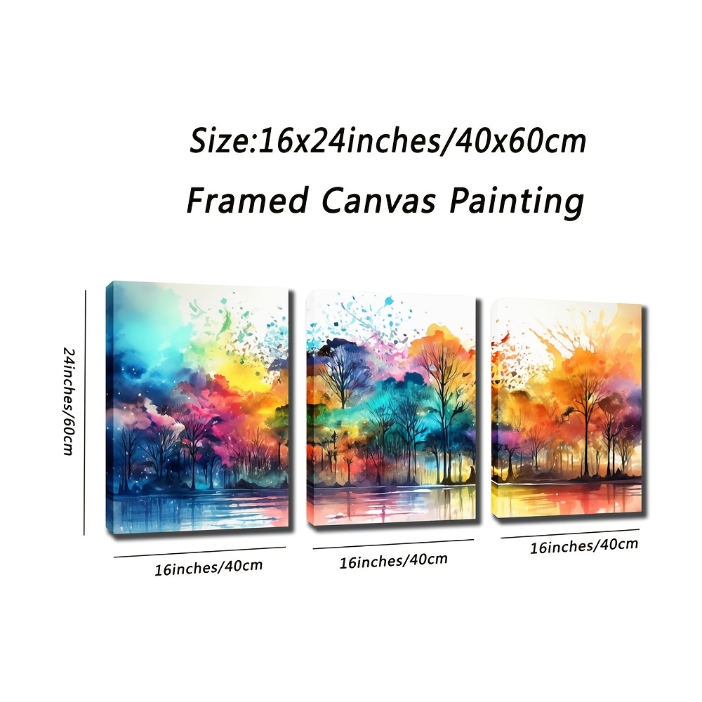 TEMU 3 Art Paintings With Frames Canvas Paintings Vintage Oil Paintings Suitable For Contemporary Home Office Decoration 12 × 16 Inches And 16 × 24