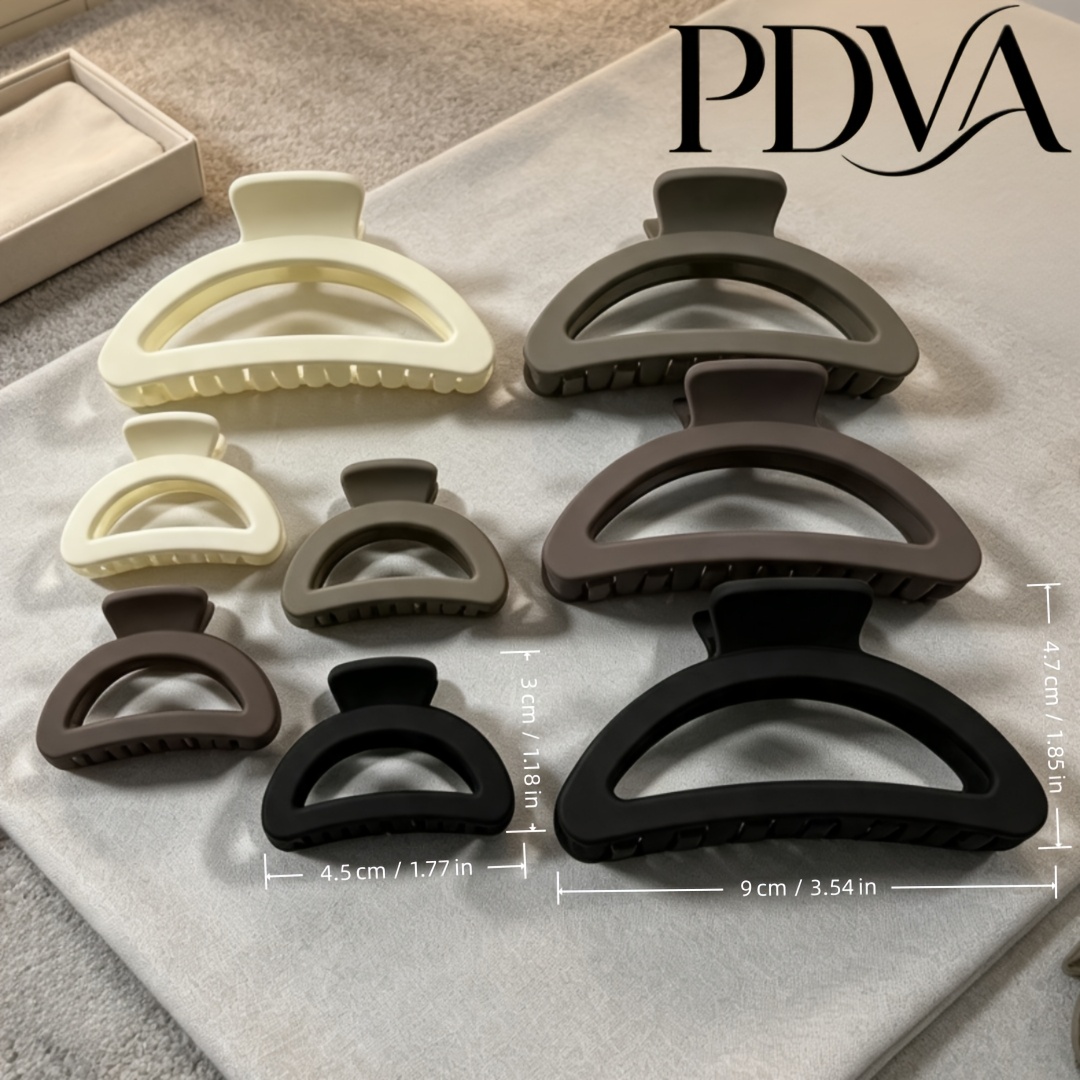 6pcs Matte Hollow Half-Round Hair Clips Set