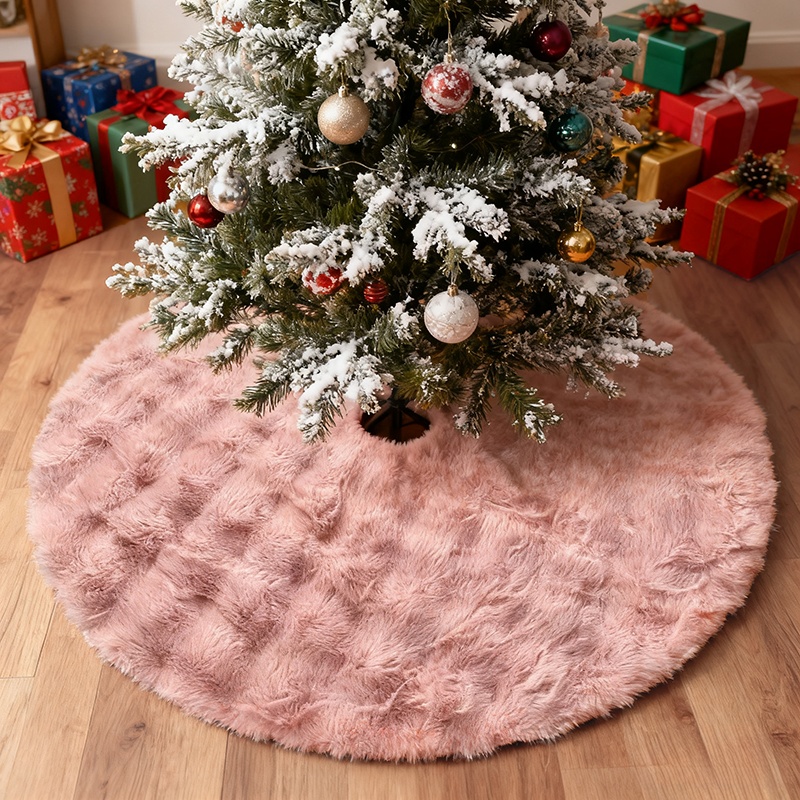 TEMU 1 jupe de sapin en fausse fourrure de , jupe de sapin de décoration de fête de Noël, jupe de sapin douce, convient pour Noël, Thanksgiving, la