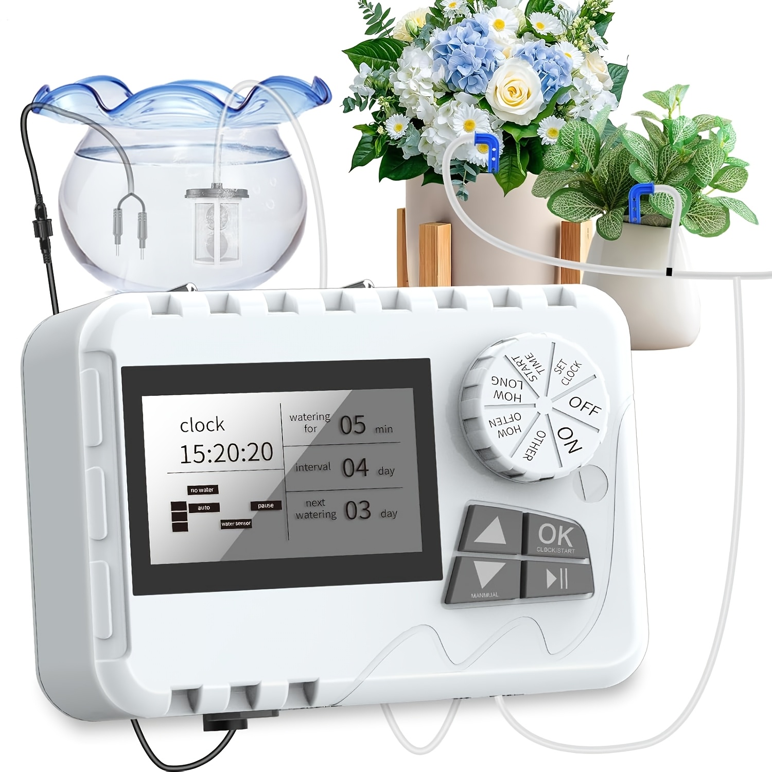 TEMU Automatic Watering System Indoor Plant Watering System Kit Diy Plant Watering Schedule Water Timer, Usb Power For Vacation Plant Watering System