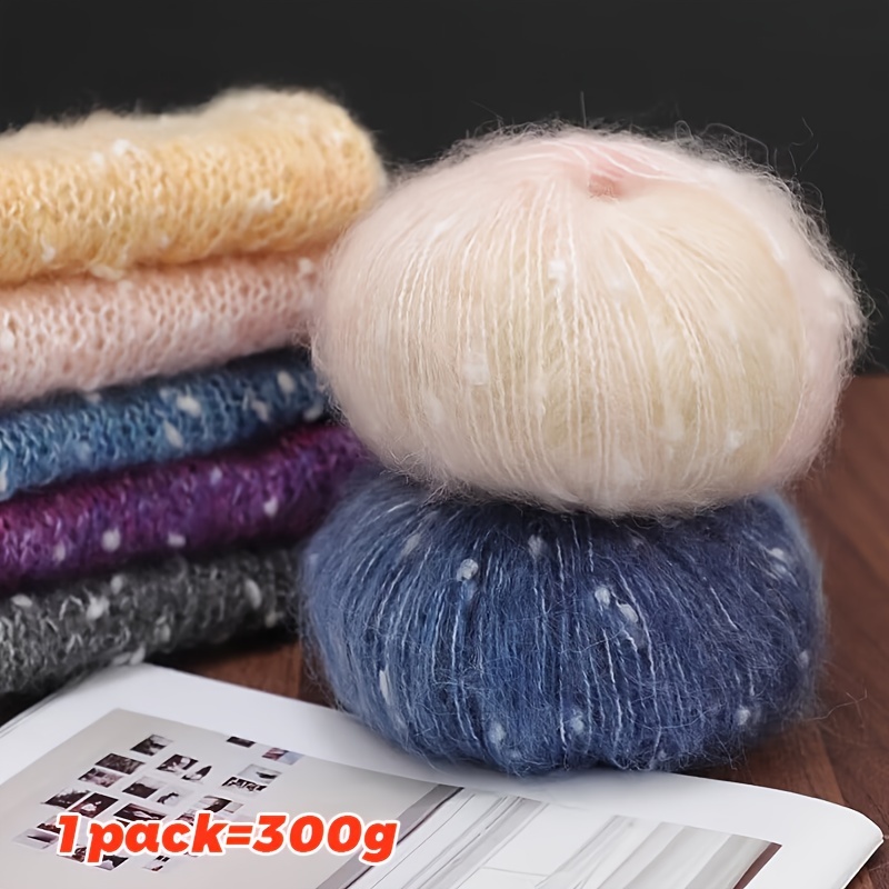 

Fil Charm Dégradé de 300g, Acrylique Multicolore 40.00%, Nylon 20.00%, Laine 30.00%, Mohair 10.00% Mélange, pour Tricoter et Crocheter des Manteaux, Écharpes, Pulls, Châles, Fil Épais