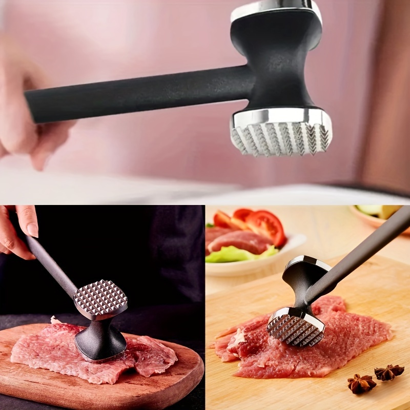 

Premium Zinc Alloy Meat Tenderizer Hammer With Nylon Handle - Dual-sided, Square Mallet For Steak & Poultry - Christmas, Halloween, Family Gatherings & Restaurants