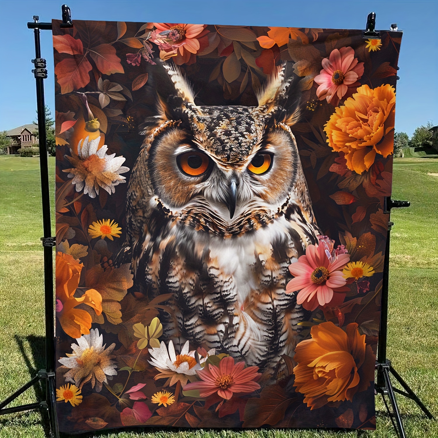 

Cozy Owl & Floral Pattern Flannel Throw Blanket - Perfect Gift For , For All Owl Blanket