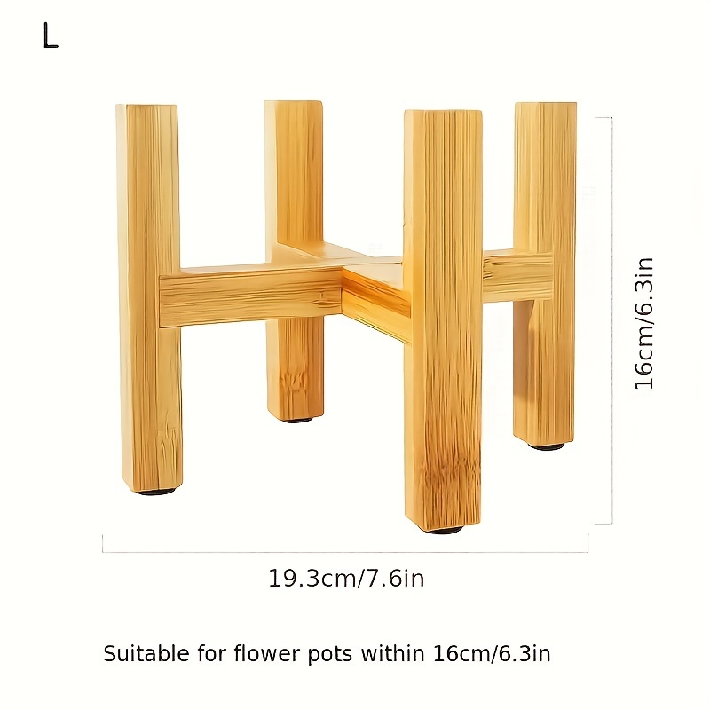1pc Succulent Flower Pot Rack Room Plant Potted Rack Nordic Easy Wooden Flower Rack Indoor Home Flower Rack