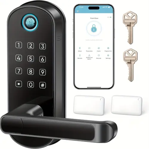 for front door keyless entry door lock smart door lock with handle fingerprint door lock digital door lock with handle wi fi door lock with keypad for garage home office
