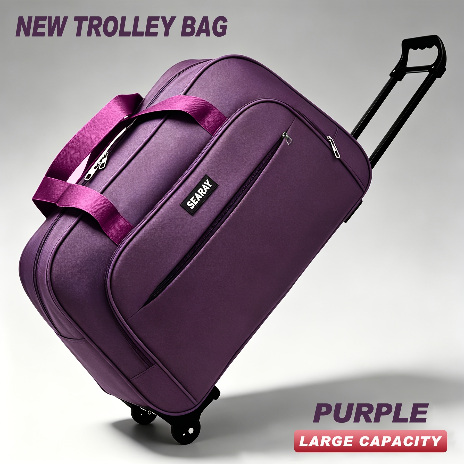 TEMU Bolso de Viaje Telescópico con Ruedas, Maleta Duffel Multifuncional de Gran Capacidad, Bolso de Almacenamiento Resistente a Arañazos y , Diseño